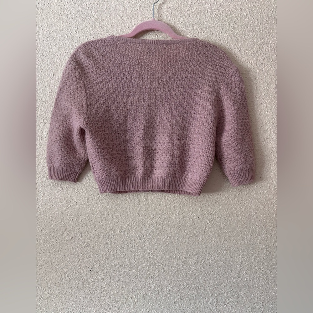 Marc Jacobs Dusty Rose Cropped Wool  Cardigan Embellished Small - Picture 2 of 13
